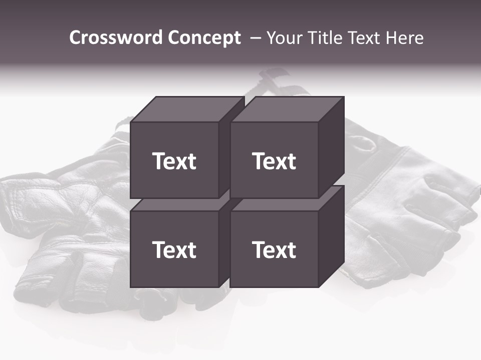 Motorcycle Protective Wear: Black Short Gloves, Isolated On White PowerPoint Template