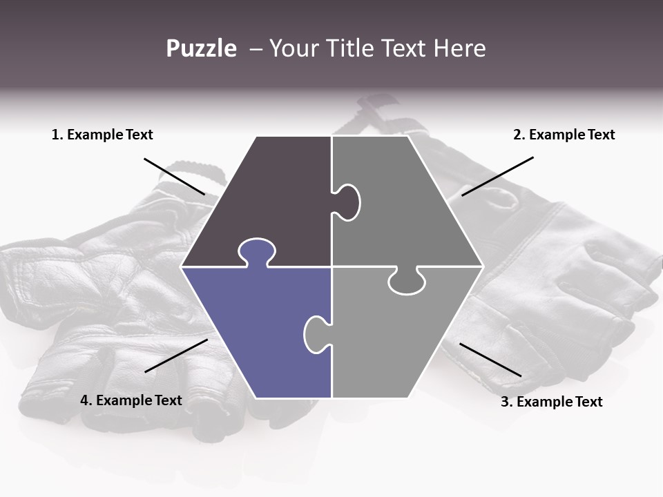 Motorcycle Protective Wear: Black Short Gloves, Isolated On White PowerPoint Template