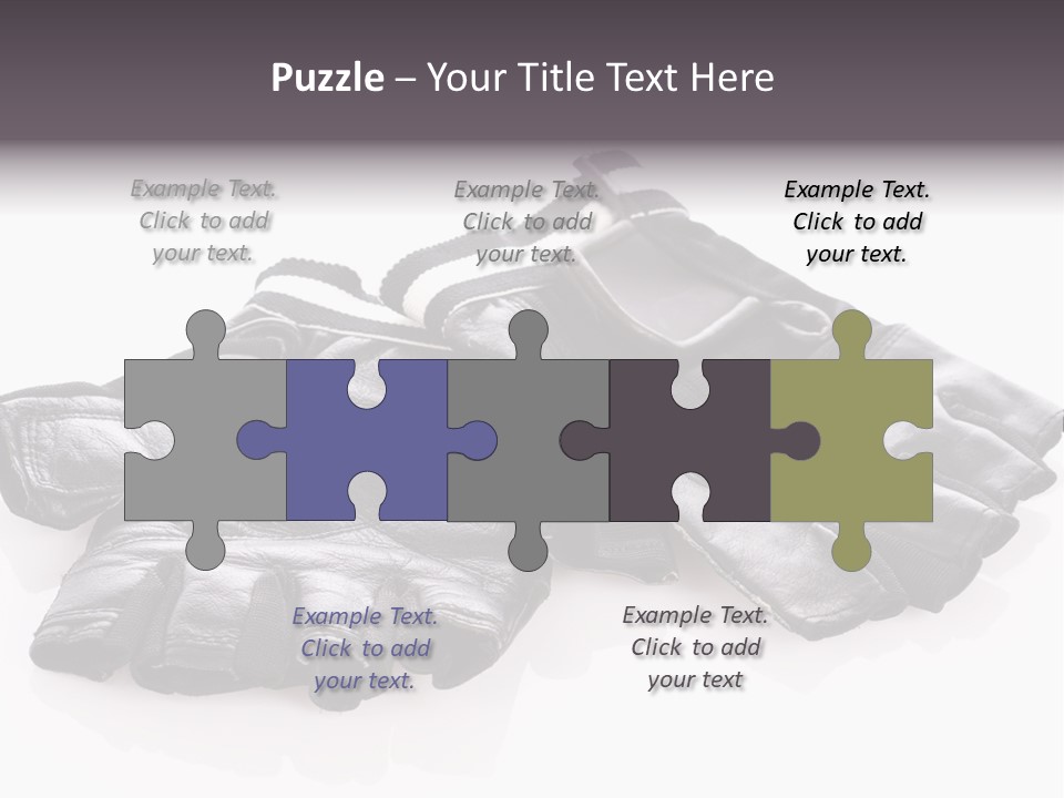 Motorcycle Protective Wear: Black Short Gloves, Isolated On White PowerPoint Template