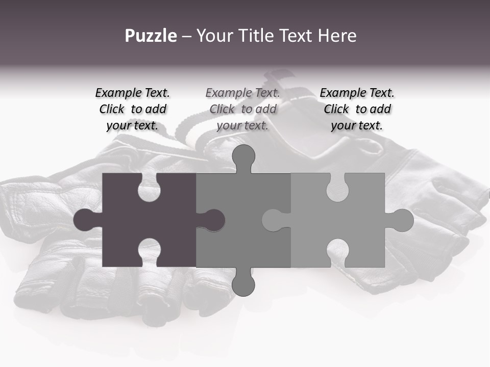 Motorcycle Protective Wear: Black Short Gloves, Isolated On White PowerPoint Template