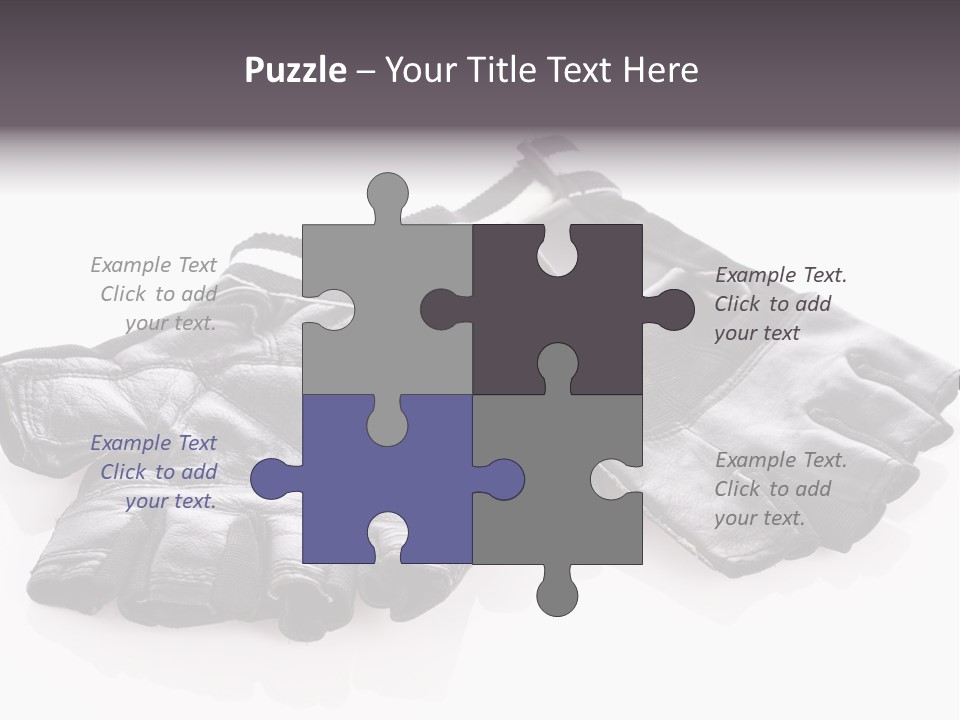 Motorcycle Protective Wear: Black Short Gloves, Isolated On White PowerPoint Template