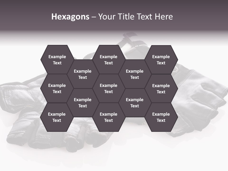 Motorcycle Protective Wear: Black Short Gloves, Isolated On White PowerPoint Template