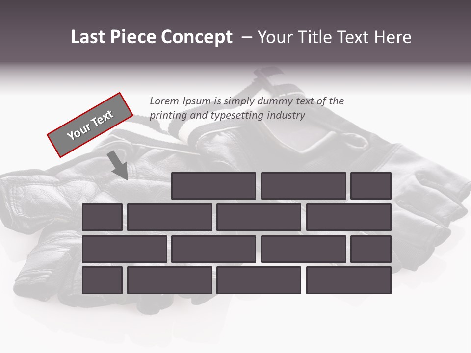 Motorcycle Protective Wear: Black Short Gloves, Isolated On White PowerPoint Template