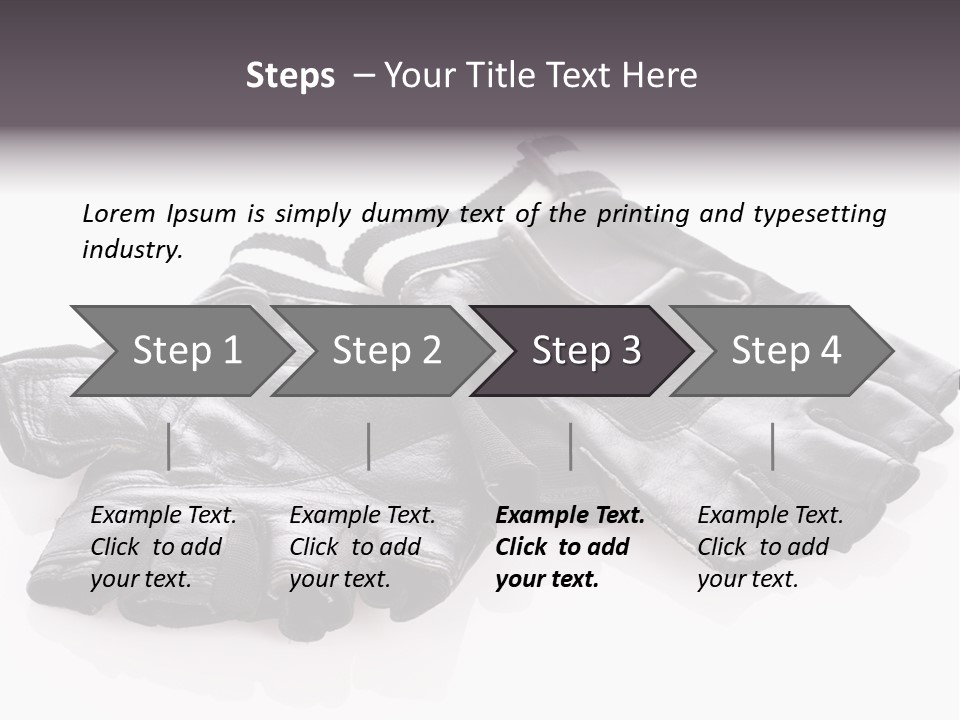 Motorcycle Protective Wear: Black Short Gloves, Isolated On White PowerPoint Template