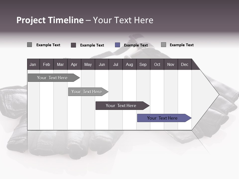 Motorcycle Protective Wear: Black Short Gloves, Isolated On White PowerPoint Template