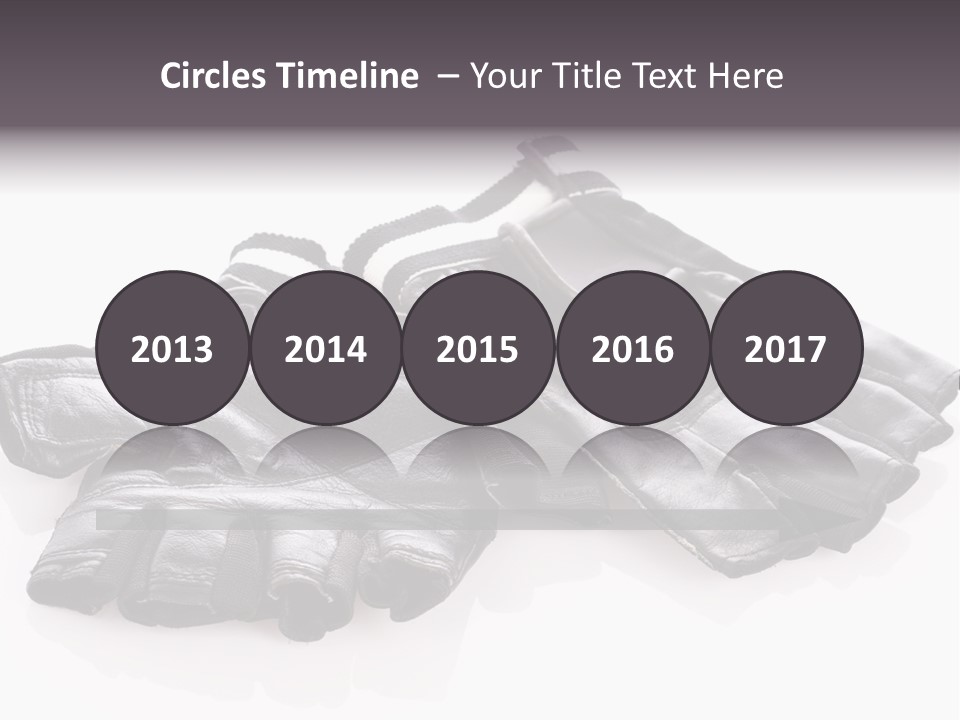 Motorcycle Protective Wear: Black Short Gloves, Isolated On White PowerPoint Template