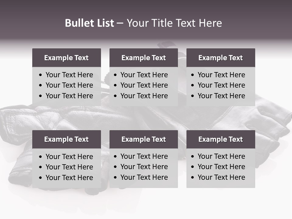 Motorcycle Protective Wear: Black Short Gloves, Isolated On White PowerPoint Template