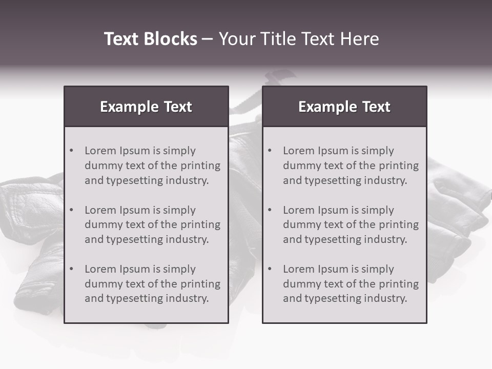 Motorcycle Protective Wear: Black Short Gloves, Isolated On White PowerPoint Template