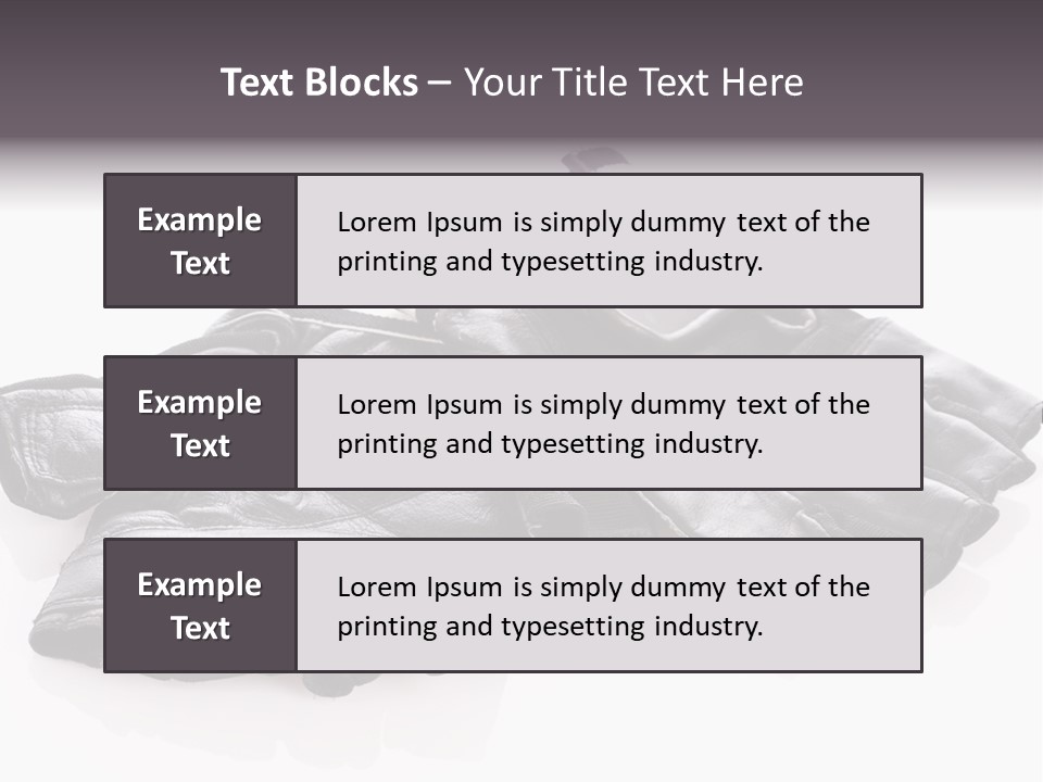 Motorcycle Protective Wear: Black Short Gloves, Isolated On White PowerPoint Template