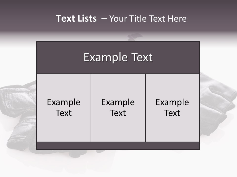 Motorcycle Protective Wear: Black Short Gloves, Isolated On White PowerPoint Template