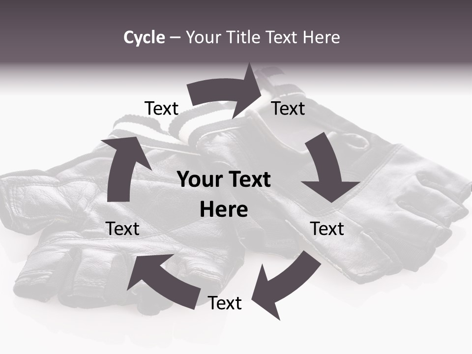 Motorcycle Protective Wear: Black Short Gloves, Isolated On White PowerPoint Template