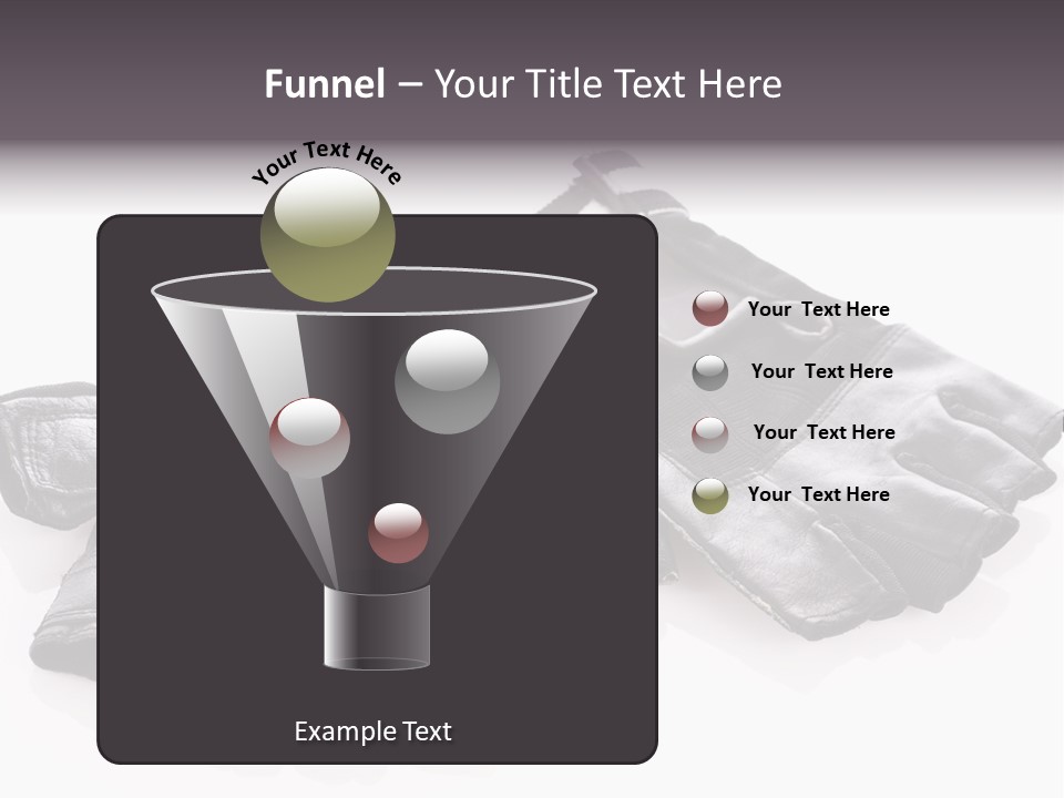 Motorcycle Protective Wear: Black Short Gloves, Isolated On White PowerPoint Template