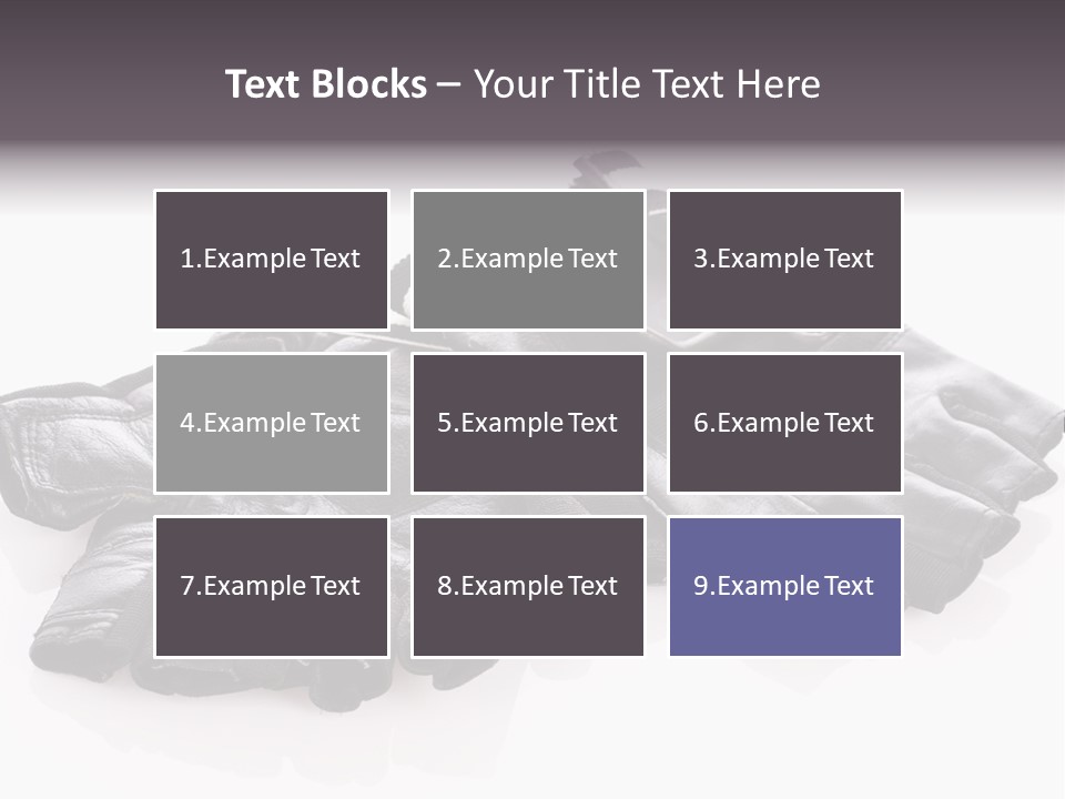 Motorcycle Protective Wear: Black Short Gloves, Isolated On White PowerPoint Template