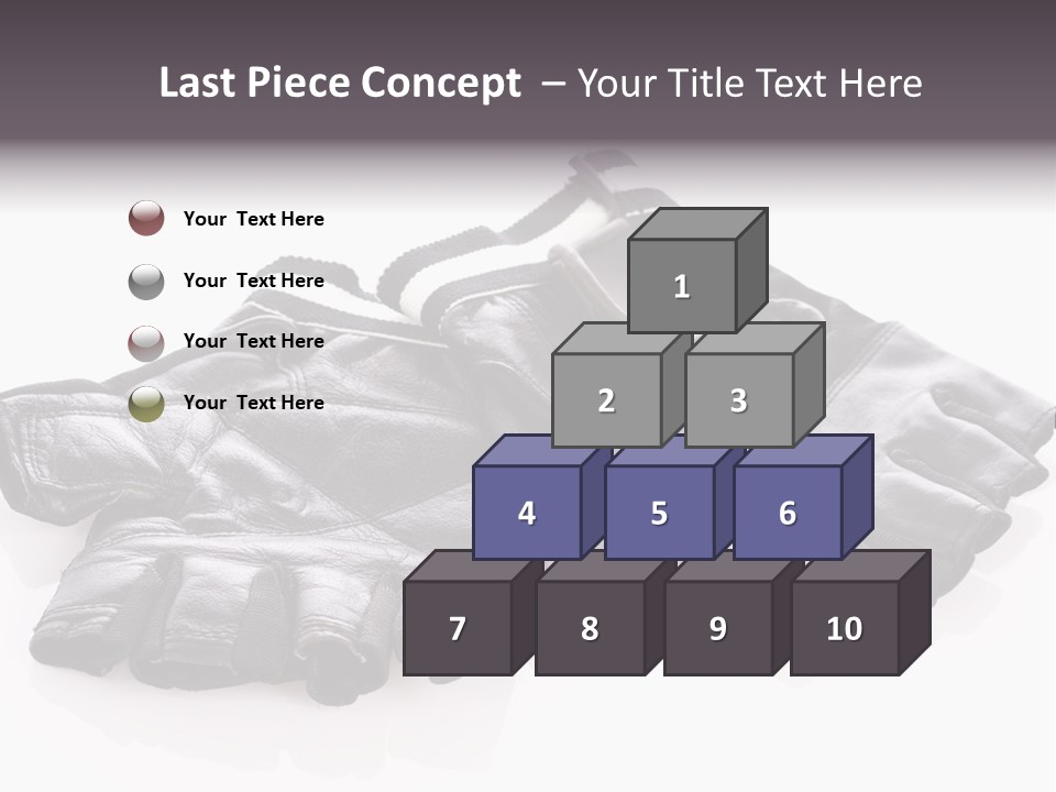 Motorcycle Protective Wear: Black Short Gloves, Isolated On White PowerPoint Template