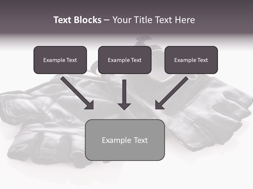 Motorcycle Protective Wear: Black Short Gloves, Isolated On White PowerPoint Template