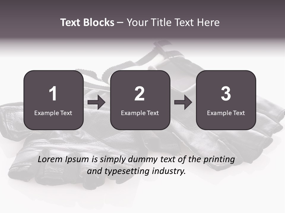 Motorcycle Protective Wear: Black Short Gloves, Isolated On White PowerPoint Template