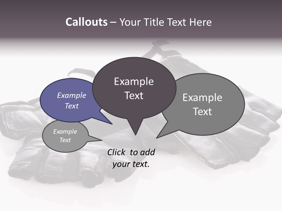 Motorcycle Protective Wear: Black Short Gloves, Isolated On White PowerPoint Template