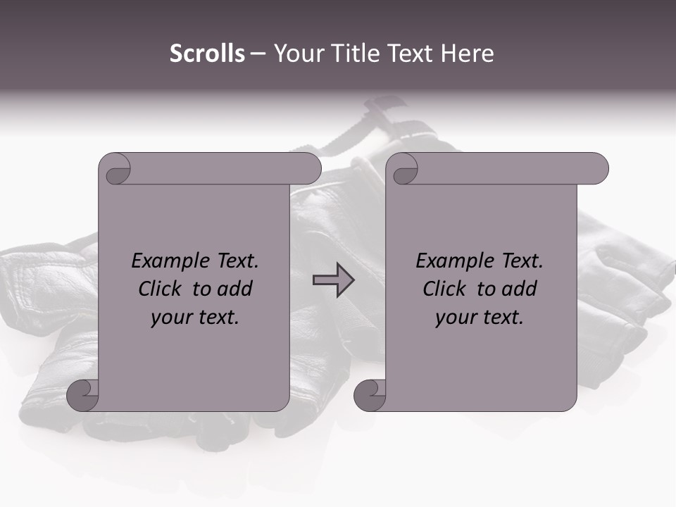 Motorcycle Protective Wear: Black Short Gloves, Isolated On White PowerPoint Template