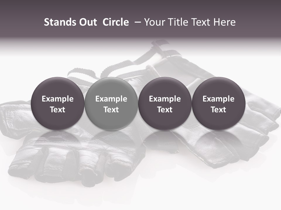 Motorcycle Protective Wear: Black Short Gloves, Isolated On White PowerPoint Template