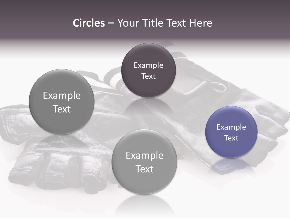 Motorcycle Protective Wear: Black Short Gloves, Isolated On White PowerPoint Template