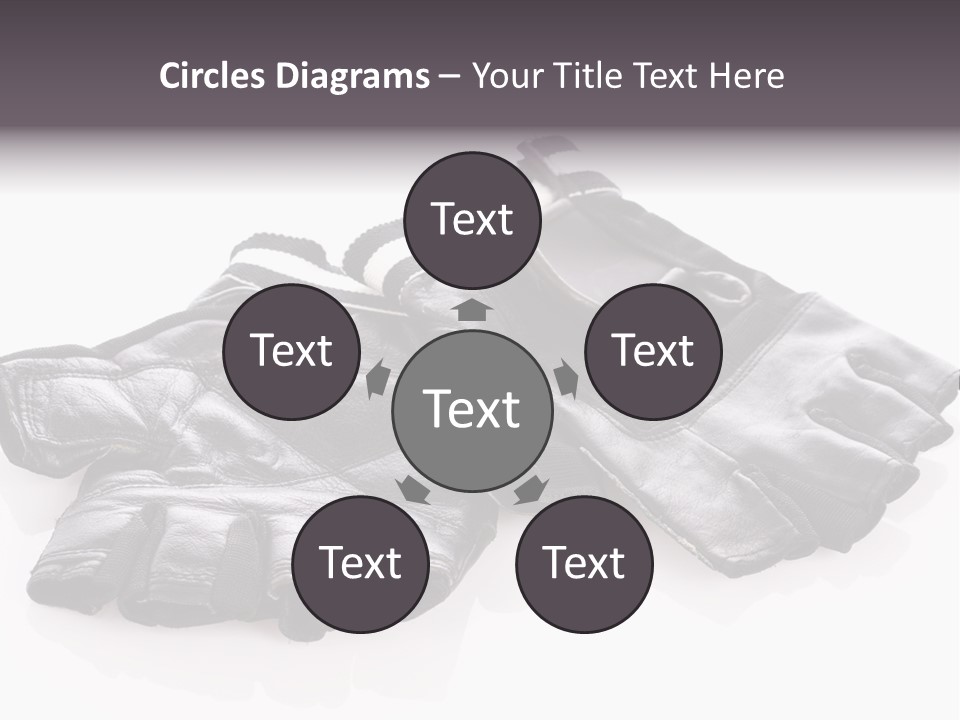 Motorcycle Protective Wear: Black Short Gloves, Isolated On White PowerPoint Template