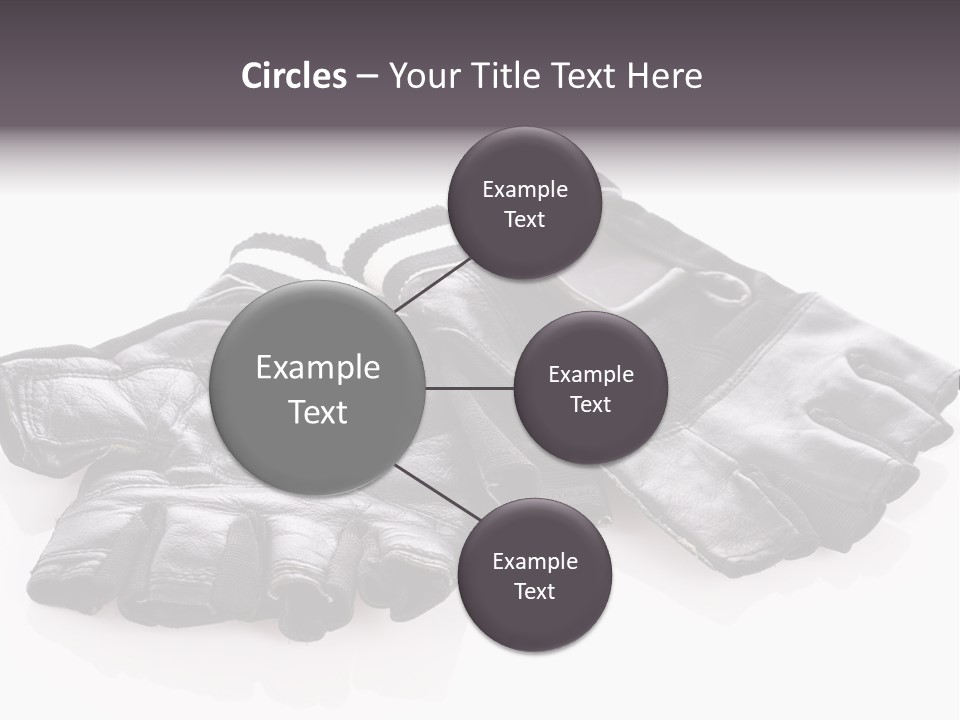 Motorcycle Protective Wear: Black Short Gloves, Isolated On White PowerPoint Template