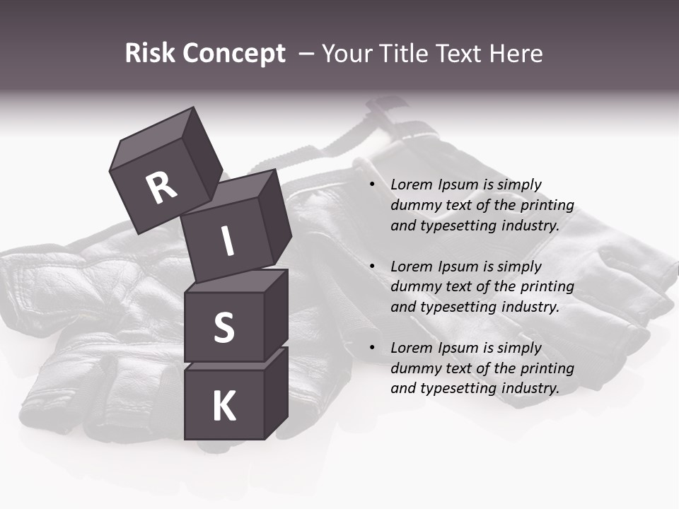 Motorcycle Protective Wear: Black Short Gloves, Isolated On White PowerPoint Template