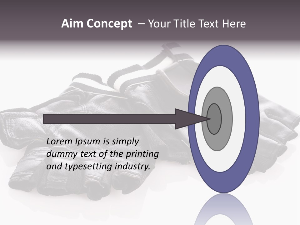 Motorcycle Protective Wear: Black Short Gloves, Isolated On White PowerPoint Template