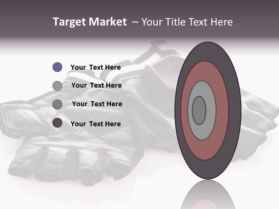 Motorcycle Protective Wear: Black Short Gloves, Isolated On White PowerPoint Template