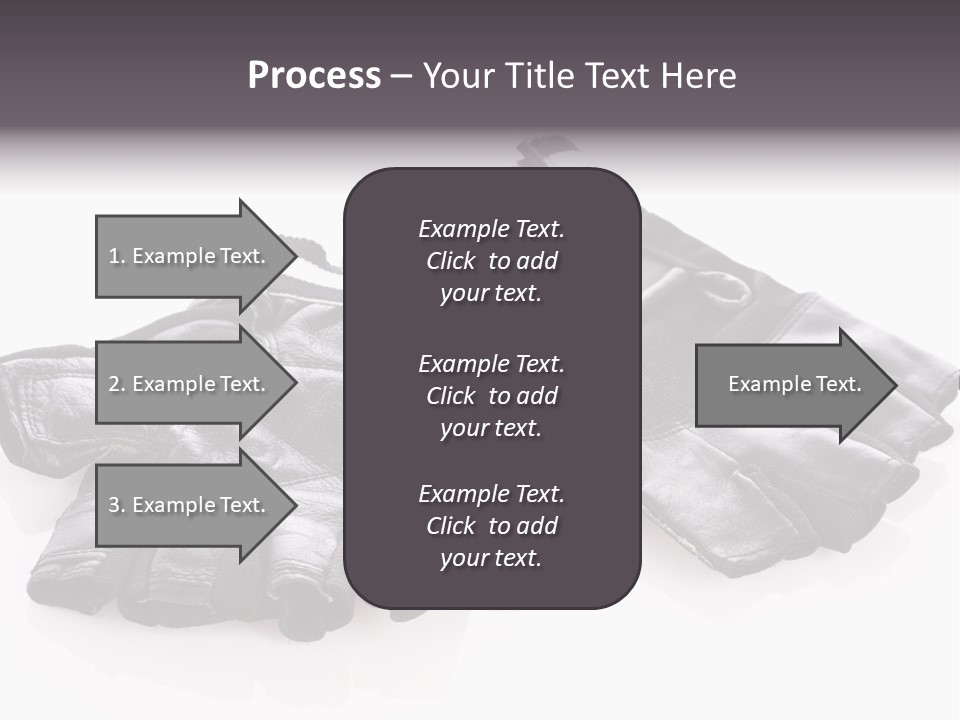 Motorcycle Protective Wear: Black Short Gloves, Isolated On White PowerPoint Template