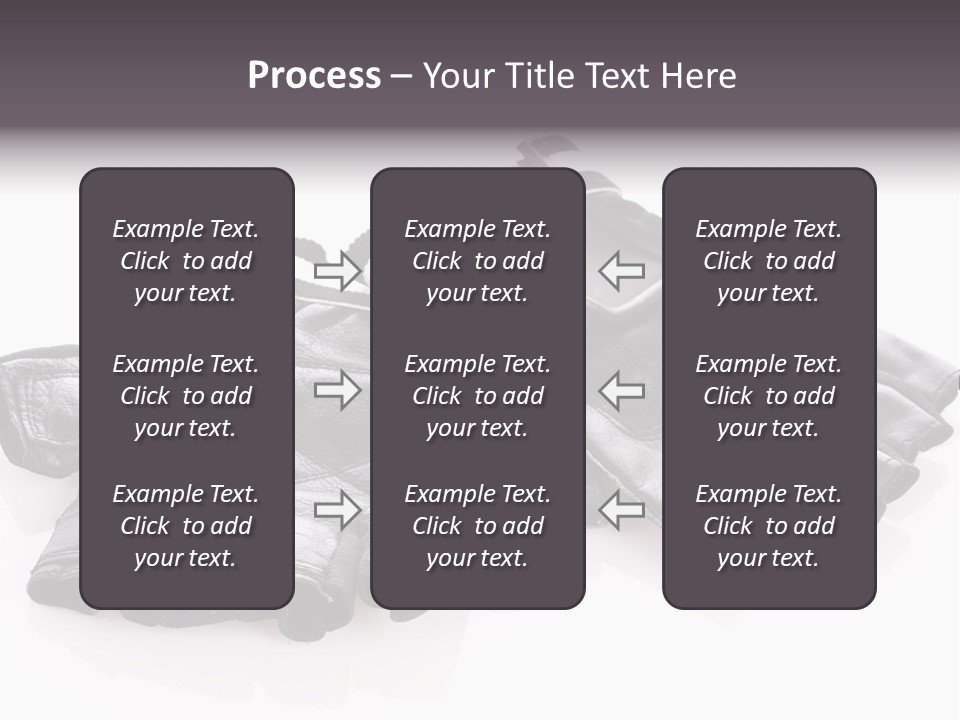 Motorcycle Protective Wear: Black Short Gloves, Isolated On White PowerPoint Template