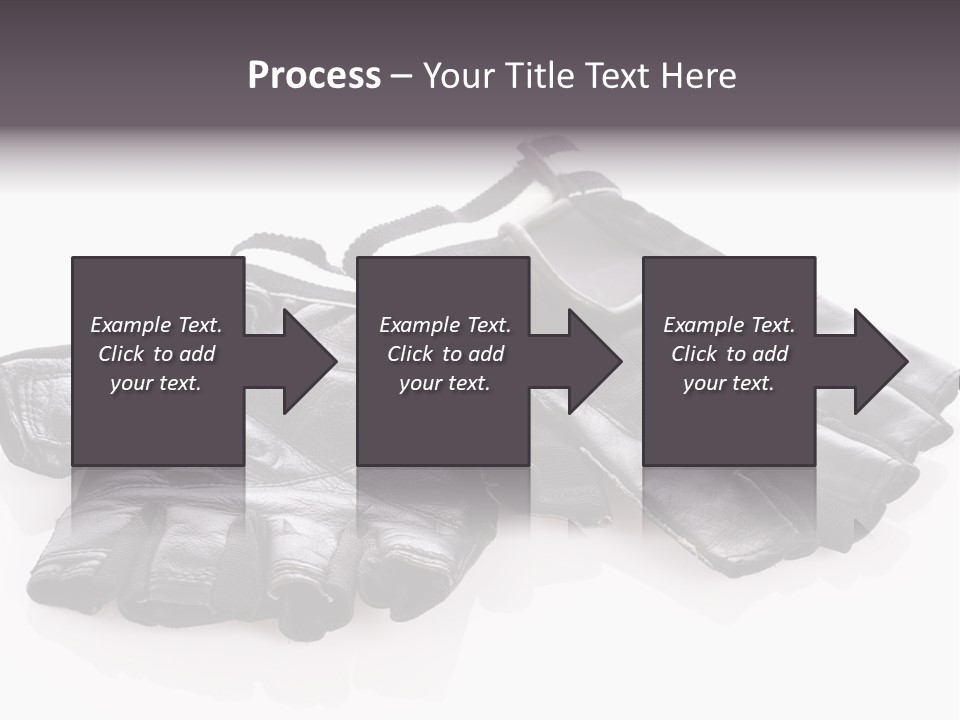 Motorcycle Protective Wear: Black Short Gloves, Isolated On White PowerPoint Template