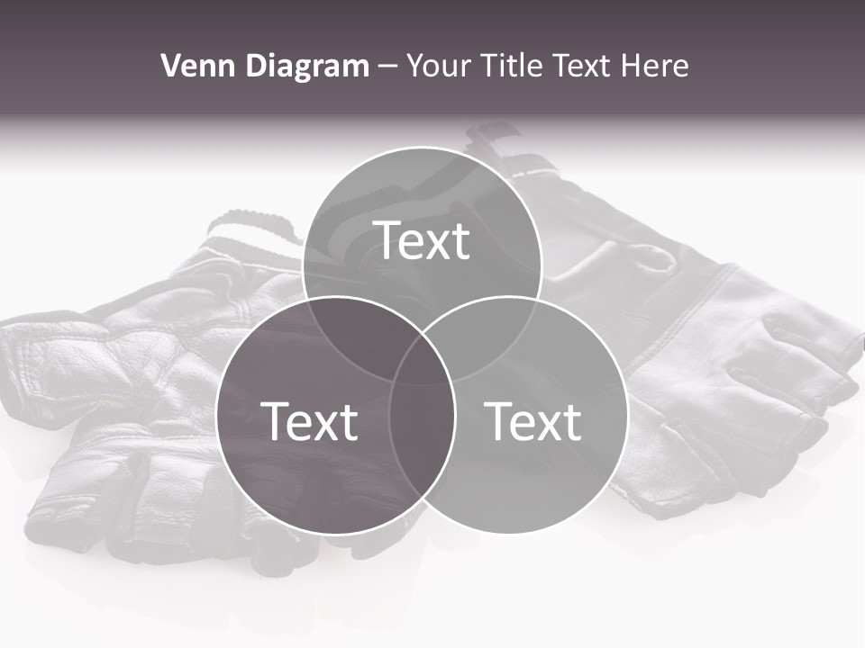 Motorcycle Protective Wear: Black Short Gloves, Isolated On White PowerPoint Template