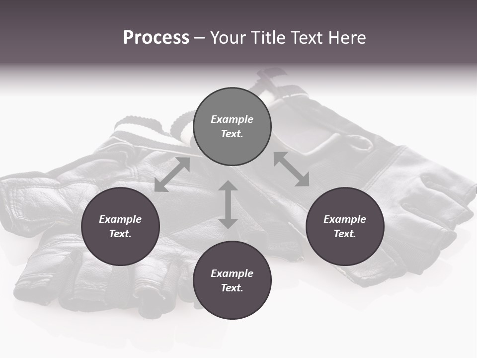 Motorcycle Protective Wear: Black Short Gloves, Isolated On White PowerPoint Template