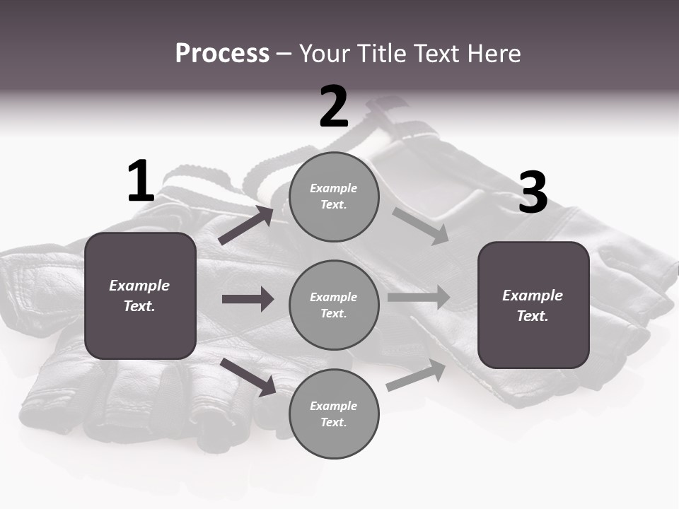 Motorcycle Protective Wear: Black Short Gloves, Isolated On White PowerPoint Template