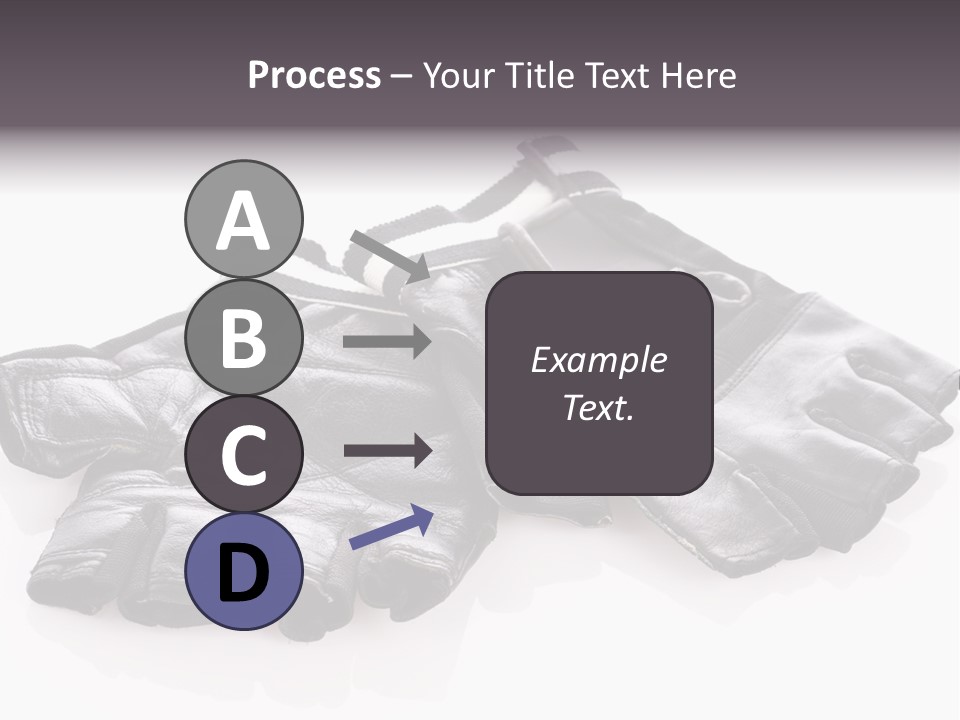 Motorcycle Protective Wear: Black Short Gloves, Isolated On White PowerPoint Template