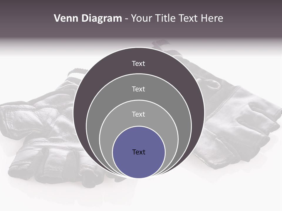 Motorcycle Protective Wear: Black Short Gloves, Isolated On White PowerPoint Template