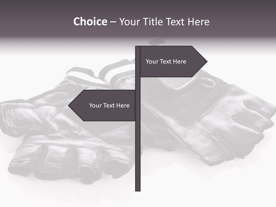 Motorcycle Protective Wear: Black Short Gloves, Isolated On White PowerPoint Template