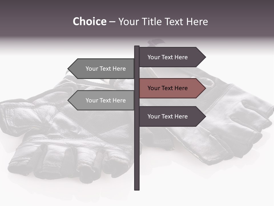 Motorcycle Protective Wear: Black Short Gloves, Isolated On White PowerPoint Template