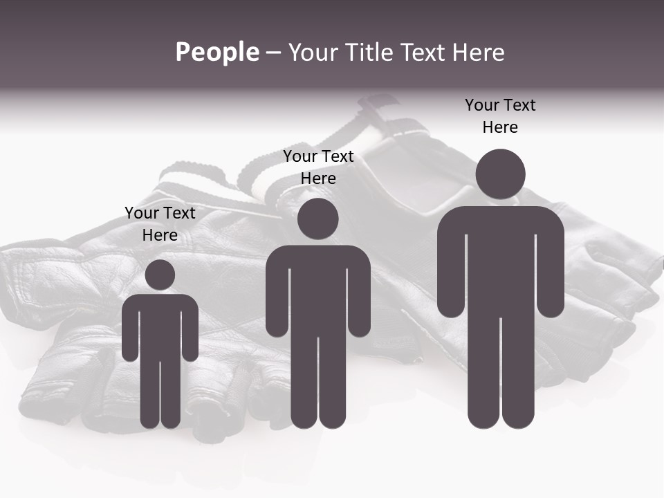 Motorcycle Protective Wear: Black Short Gloves, Isolated On White PowerPoint Template