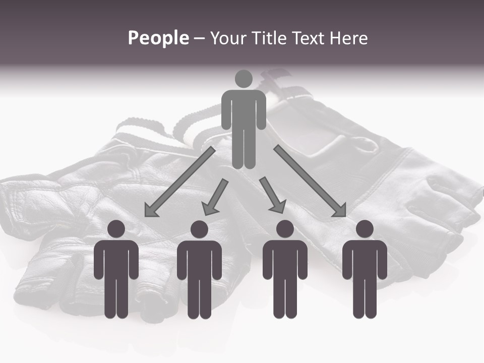 Motorcycle Protective Wear: Black Short Gloves, Isolated On White PowerPoint Template