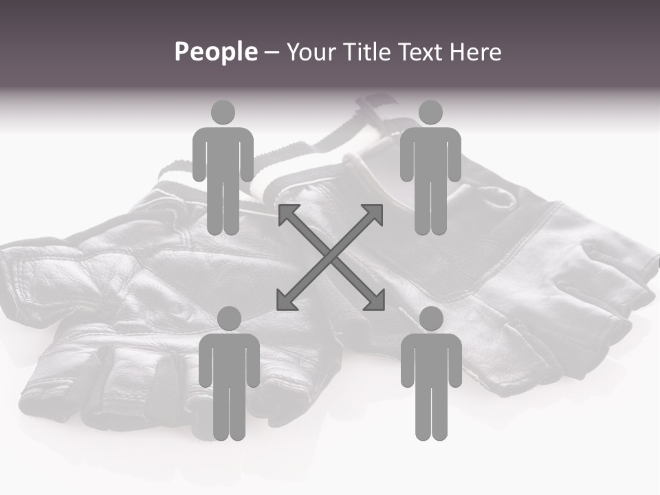 Motorcycle Protective Wear: Black Short Gloves, Isolated On White PowerPoint Template