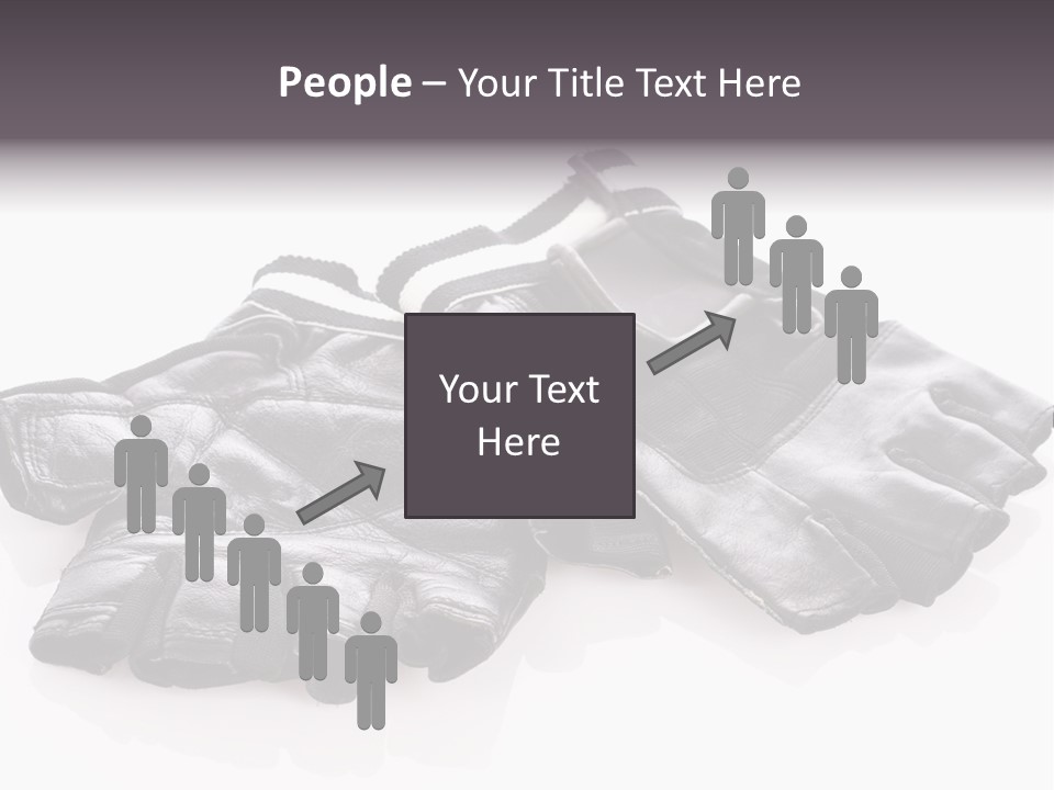 Motorcycle Protective Wear: Black Short Gloves, Isolated On White PowerPoint Template