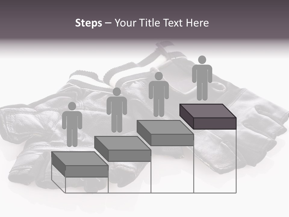 Motorcycle Protective Wear: Black Short Gloves, Isolated On White PowerPoint Template