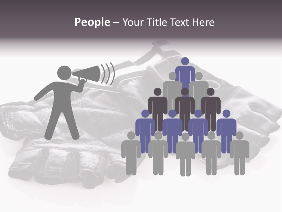 Motorcycle Protective Wear: Black Short Gloves, Isolated On White PowerPoint Template