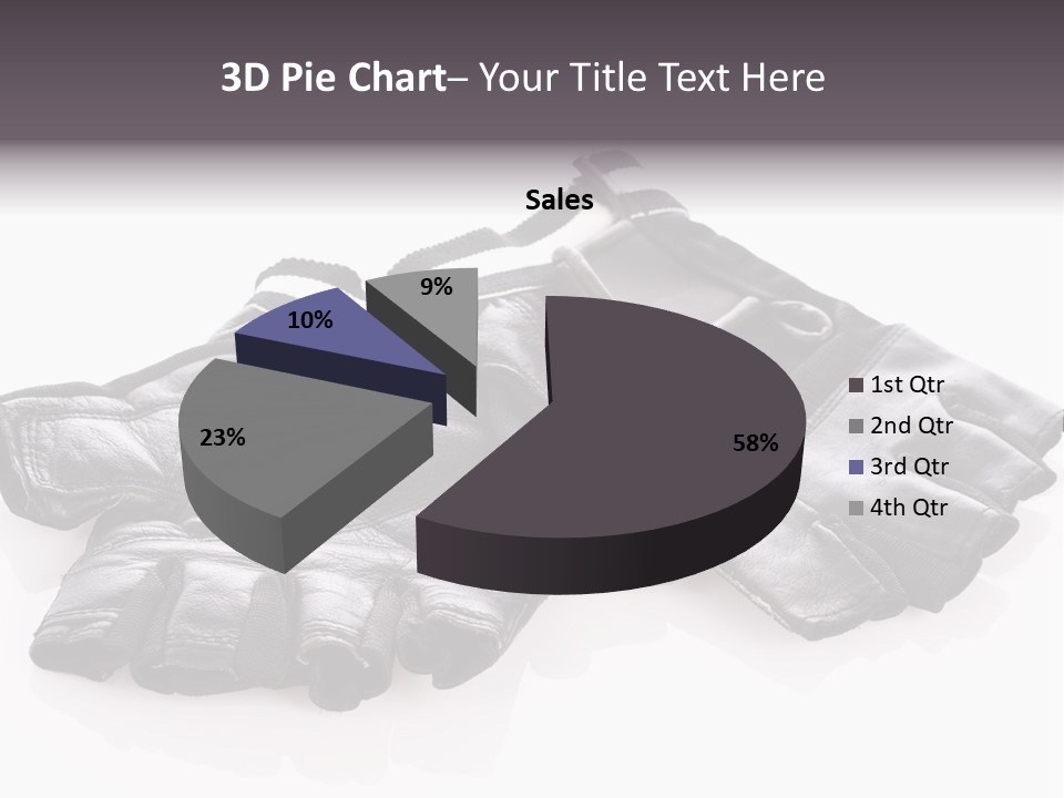 Motorcycle Protective Wear: Black Short Gloves, Isolated On White PowerPoint Template