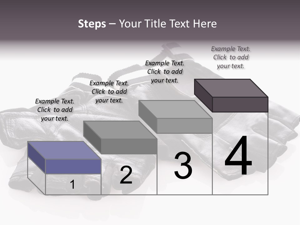 Motorcycle Protective Wear: Black Short Gloves, Isolated On White PowerPoint Template