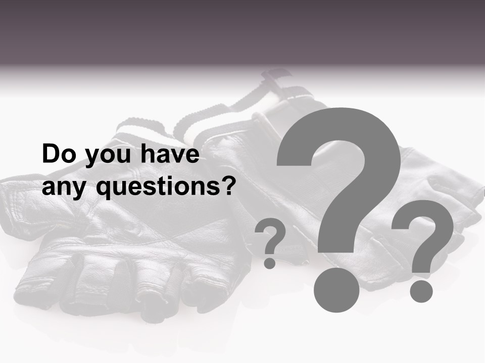 Motorcycle Protective Wear: Black Short Gloves, Isolated On White PowerPoint Template