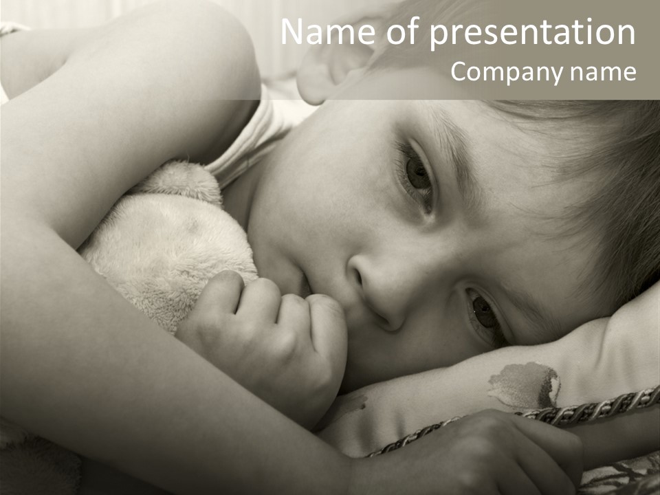 Thoughtful Little Boy PowerPoint Template