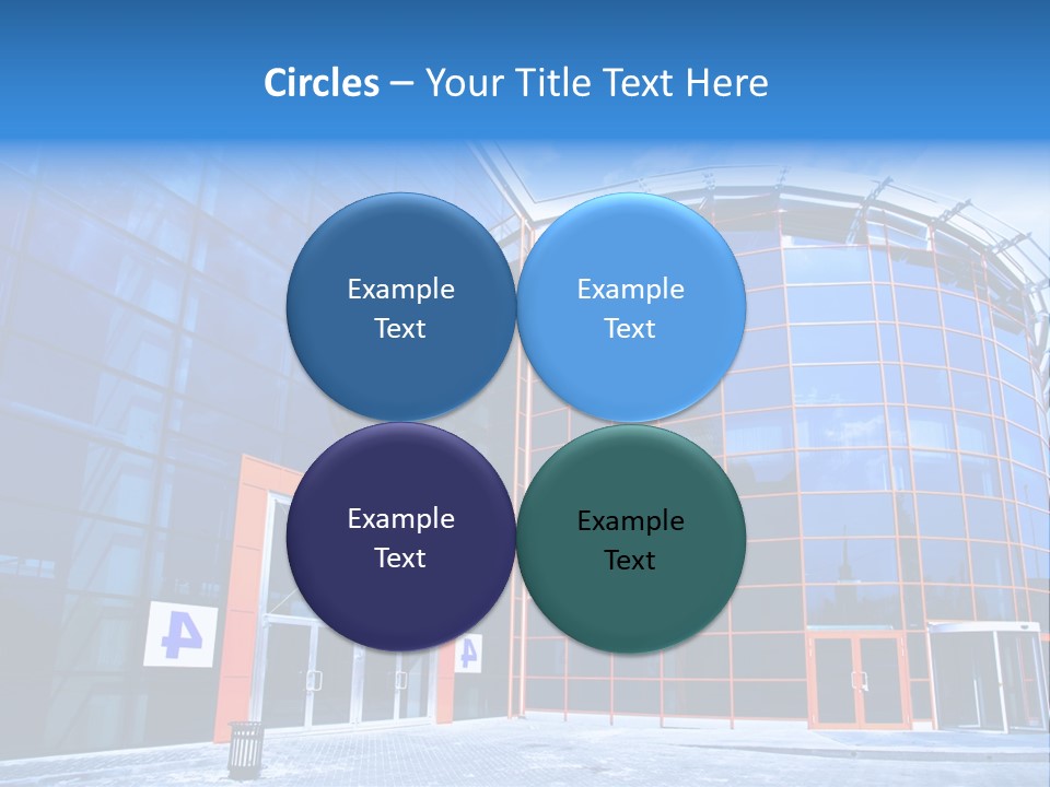View To Enter To Modern Trade Center With Orange Door PowerPoint Template